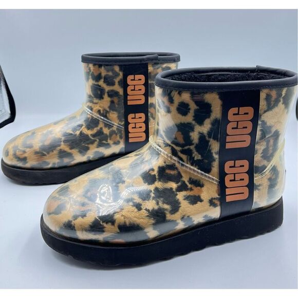 UGG Classic Clear Mini Panther Boot Bootie Waterproof Animal Print Size US 6 EUC - Picture 2 of 12